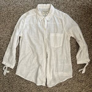 Abercrombie & Fitch Women’s White 100% Cotton Button-Up Top Office Academia M